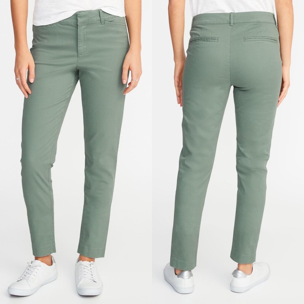 Old Navy Mid-Rise Pixie Chino Pant Dried Herb 26